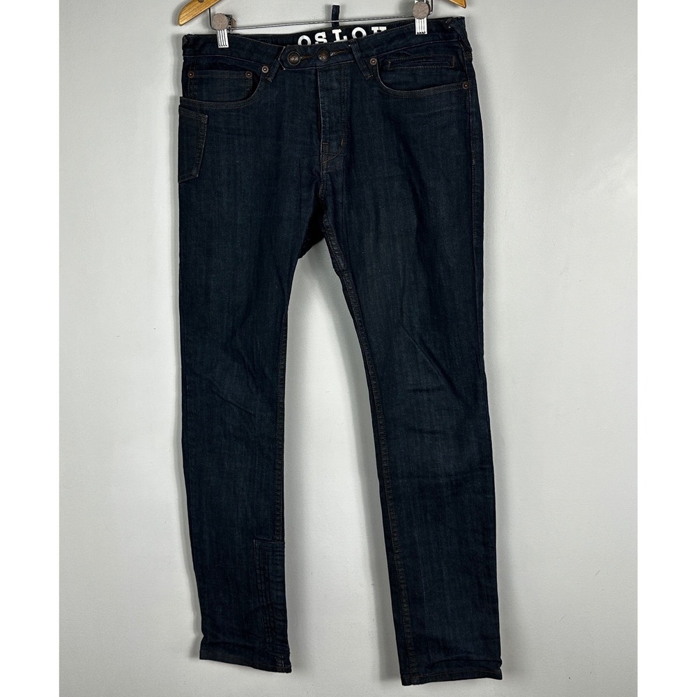 Osloh Mens Cycling Traffic Jeans Padded Sz 34 x 34 Dark Blue Slim Fit Denim Bike
